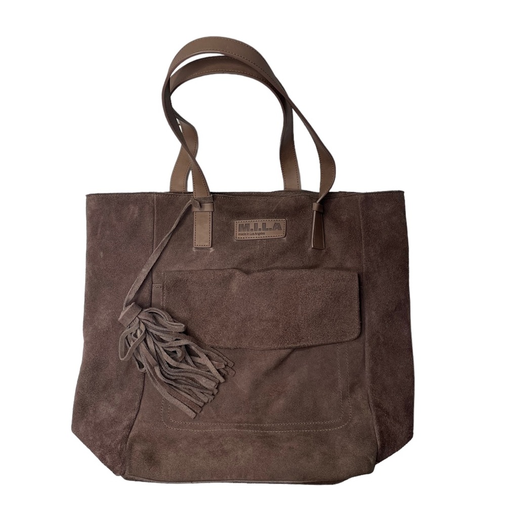 M.I.L.A. | Chocolate Brown Genuine Suede Leather Bohemian Slouchy Tote